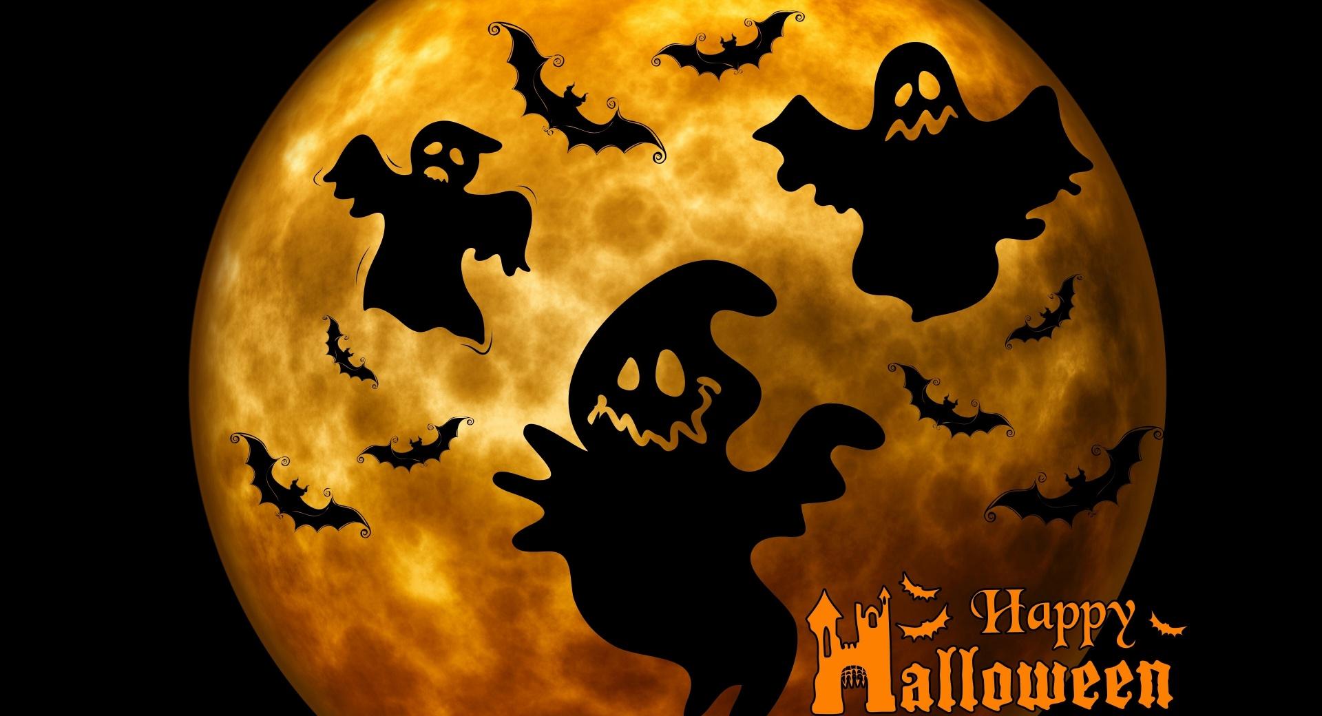 Halloween Ghosts Night Orange at 1280 x 960 size wallpapers HD quality