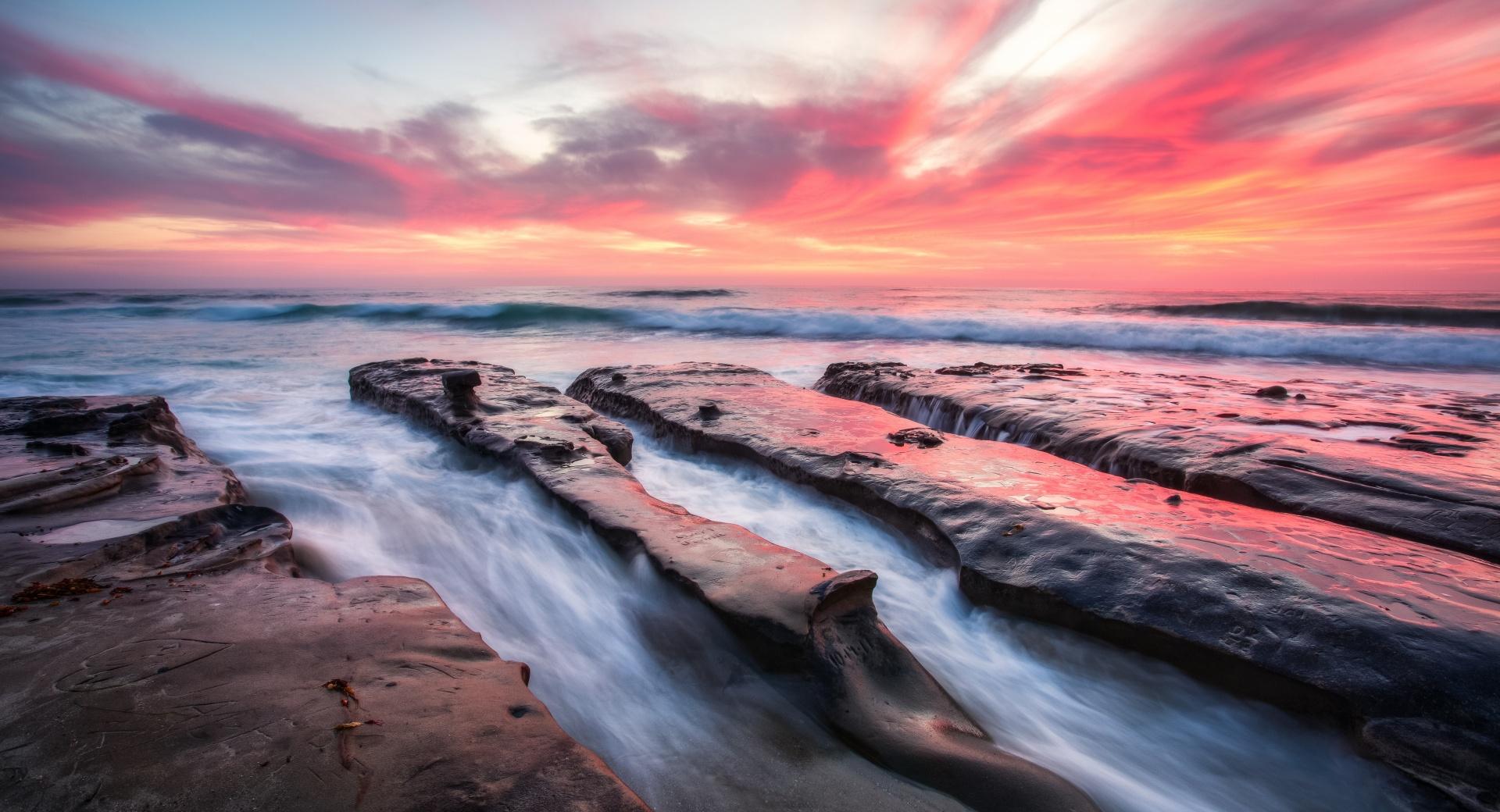 La Jolla Sunset at 320 x 480 iPhone size wallpapers HD quality