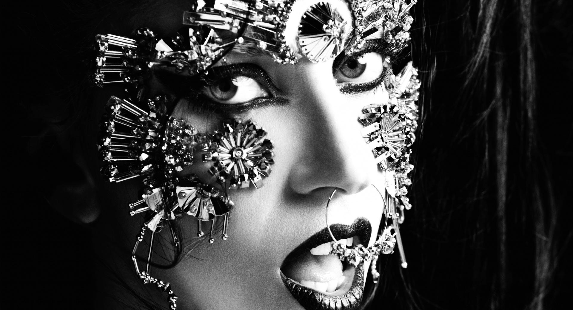 Lady Gaga Black and White at 750 x 1334 iPhone 6 size wallpapers HD quality