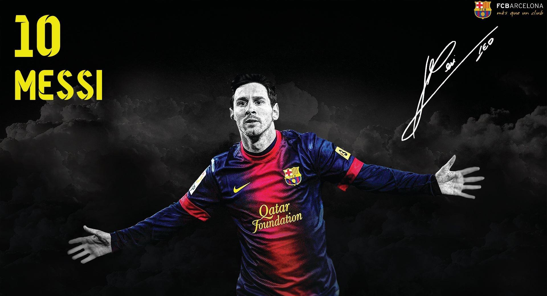 Messi Wallapaper Barcelona at 1600 x 1200 size wallpapers HD quality