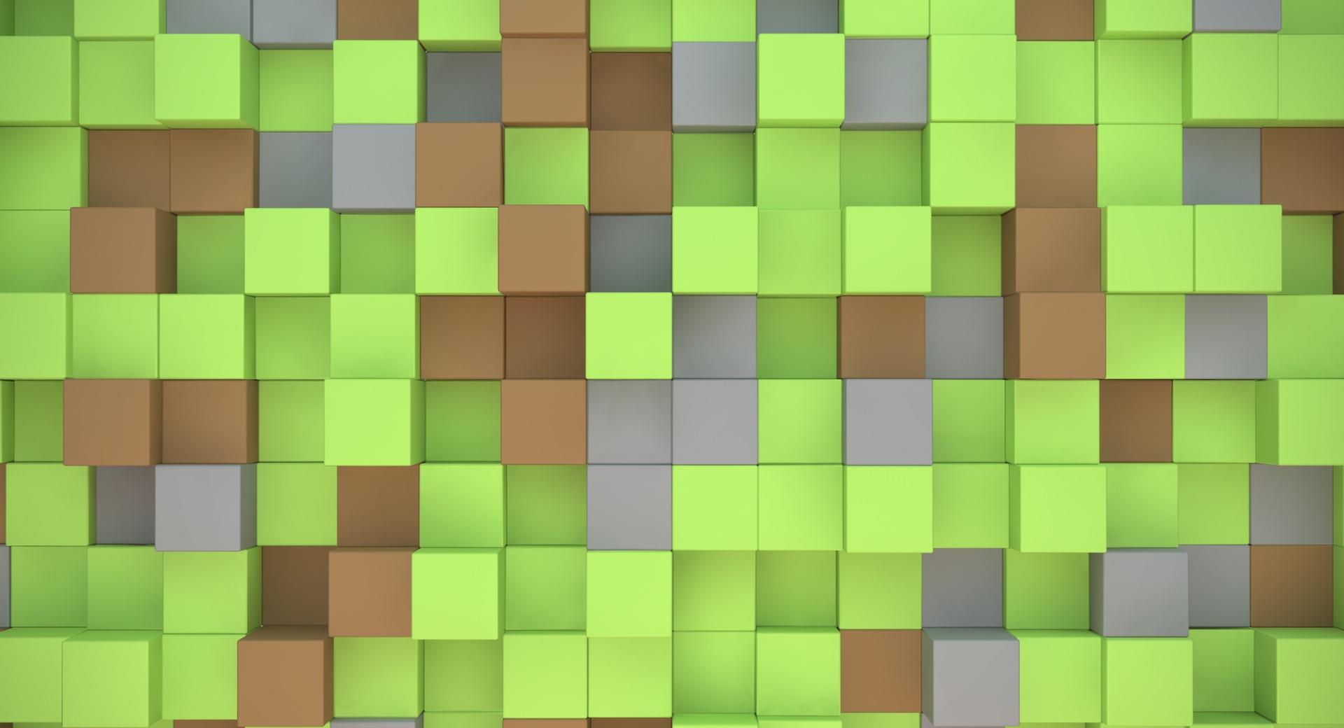 Minecraft Cubes at 320 x 480 iPhone size wallpapers HD quality