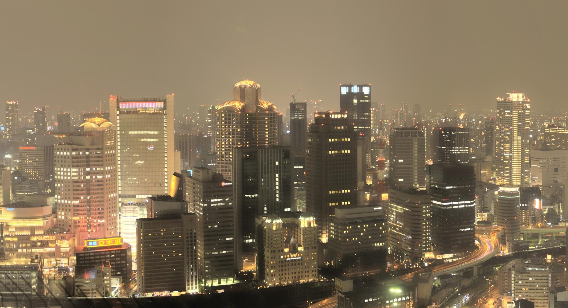 Panorama Of Osaka at 2048 x 2048 iPad size wallpapers HD quality