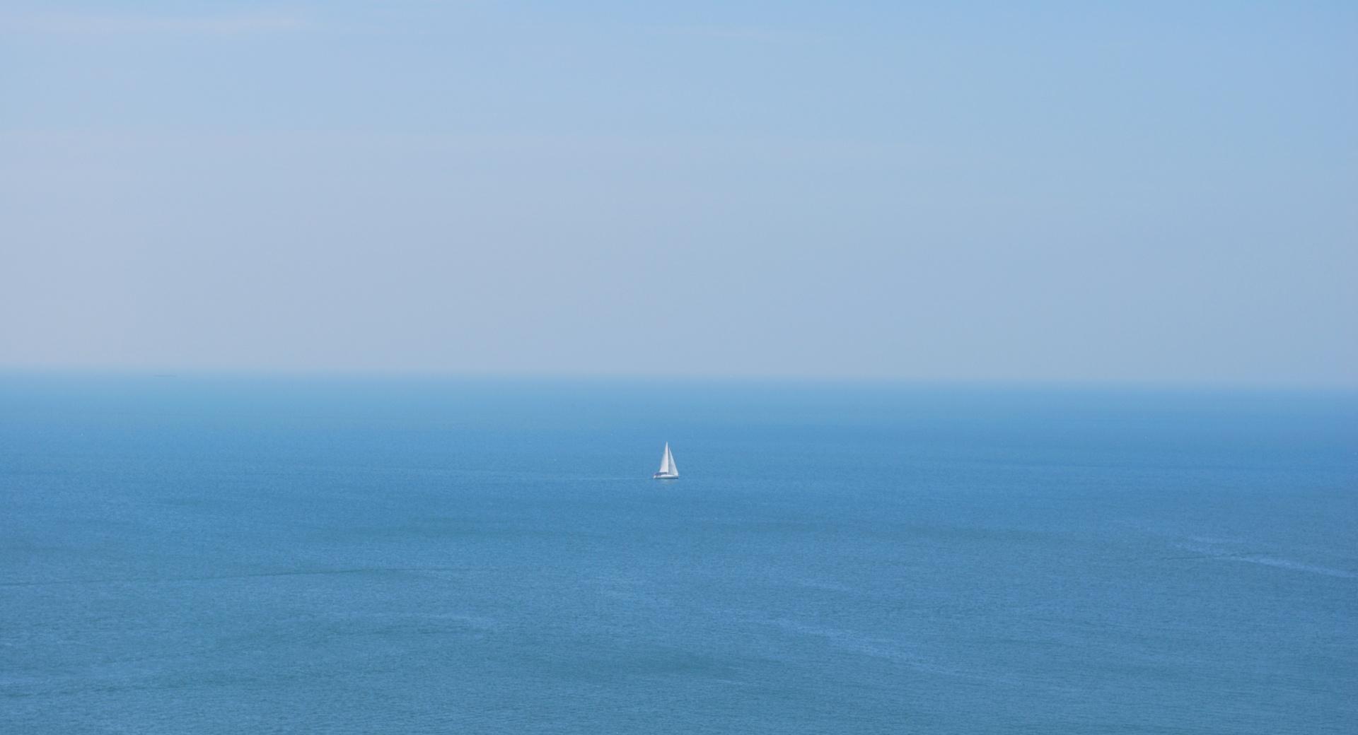 Sailboat In Open Sea at 2048 x 2048 iPad size wallpapers HD quality