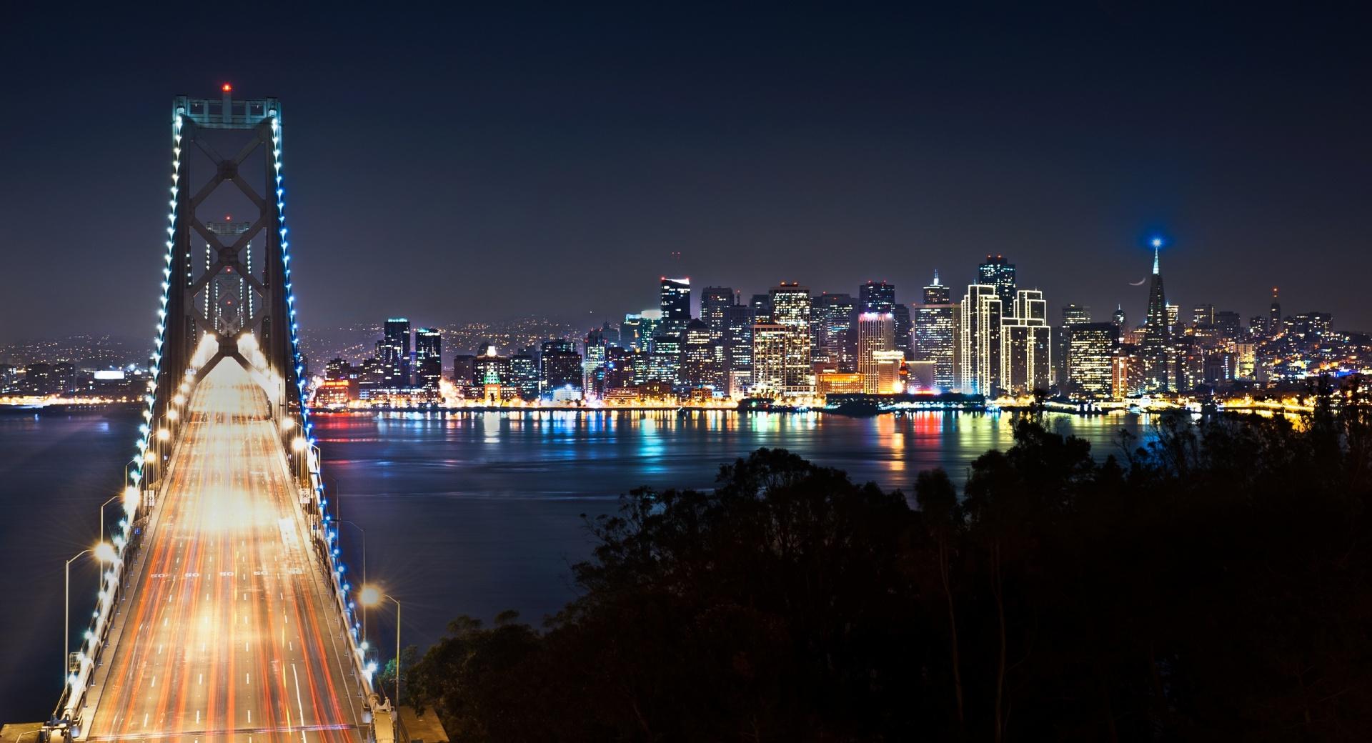 San Francisco At Night at 640 x 1136 iPhone 5 size wallpapers HD quality