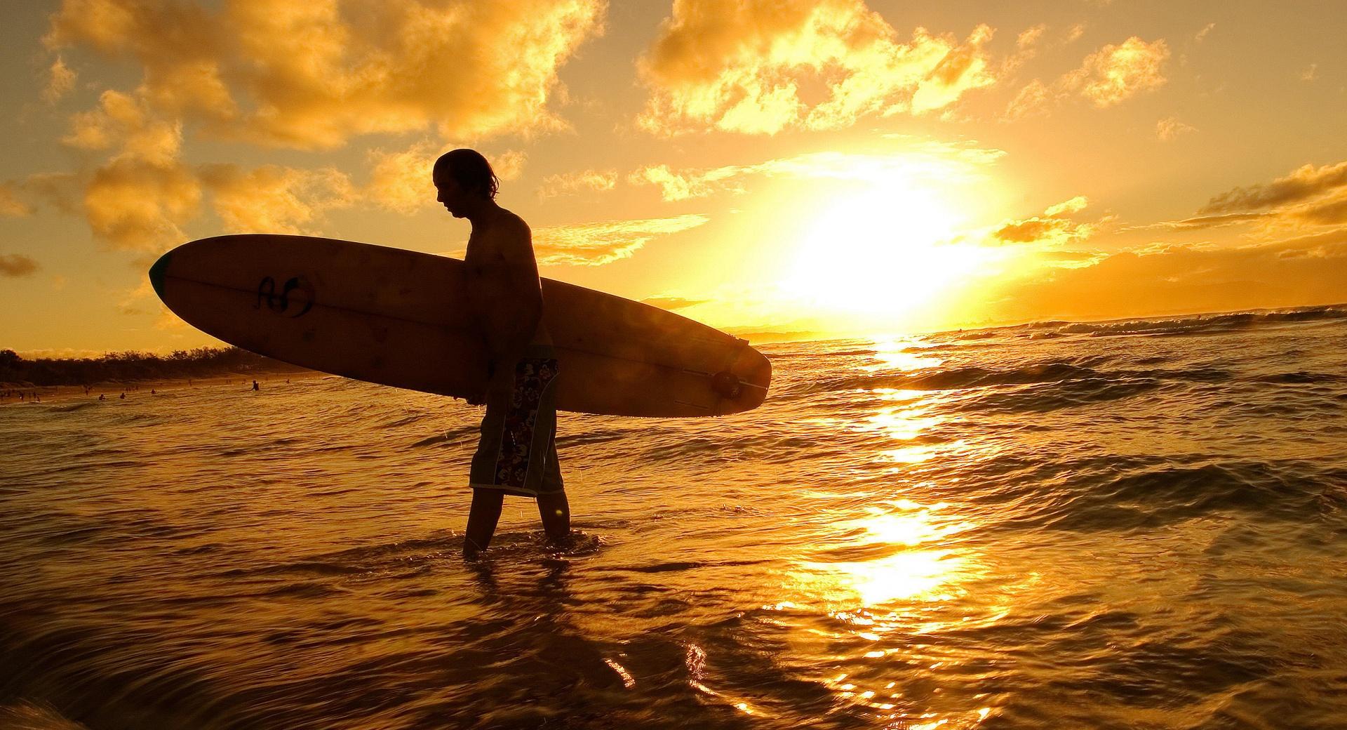 Surfer At Sunset at 1280 x 960 size wallpapers HD quality