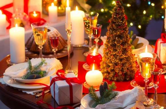 Christmas Dinner Table wallpapers hd quality