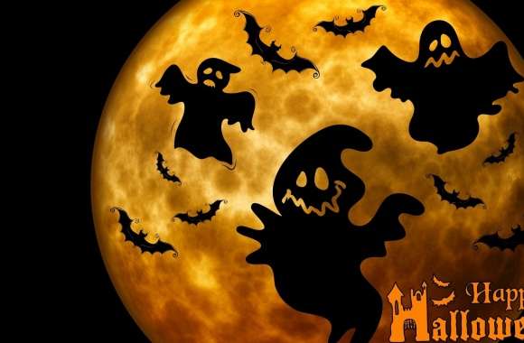 Halloween Ghosts Night Orange wallpapers hd quality