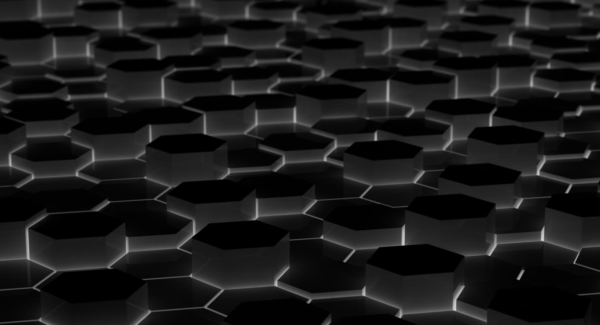 Black Hexagons at 1024 x 1024 iPad size wallpapers HD quality