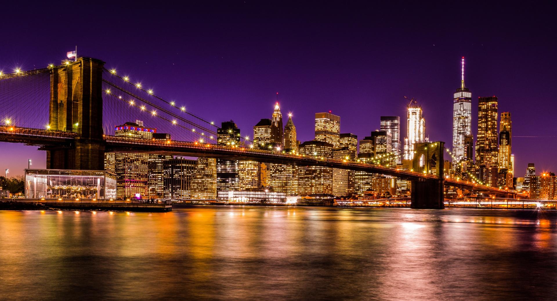 Brooklyn Bridge at Night wallpapers HD quality