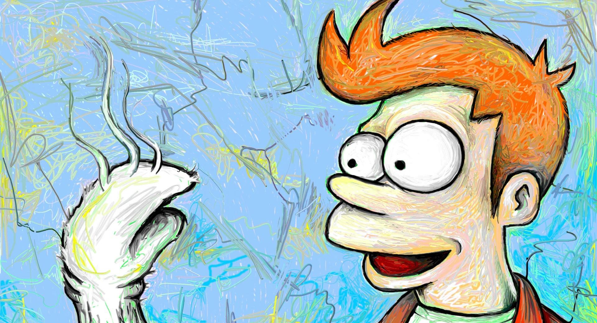 Futurama Fry at 2048 x 2048 iPad size wallpapers HD quality