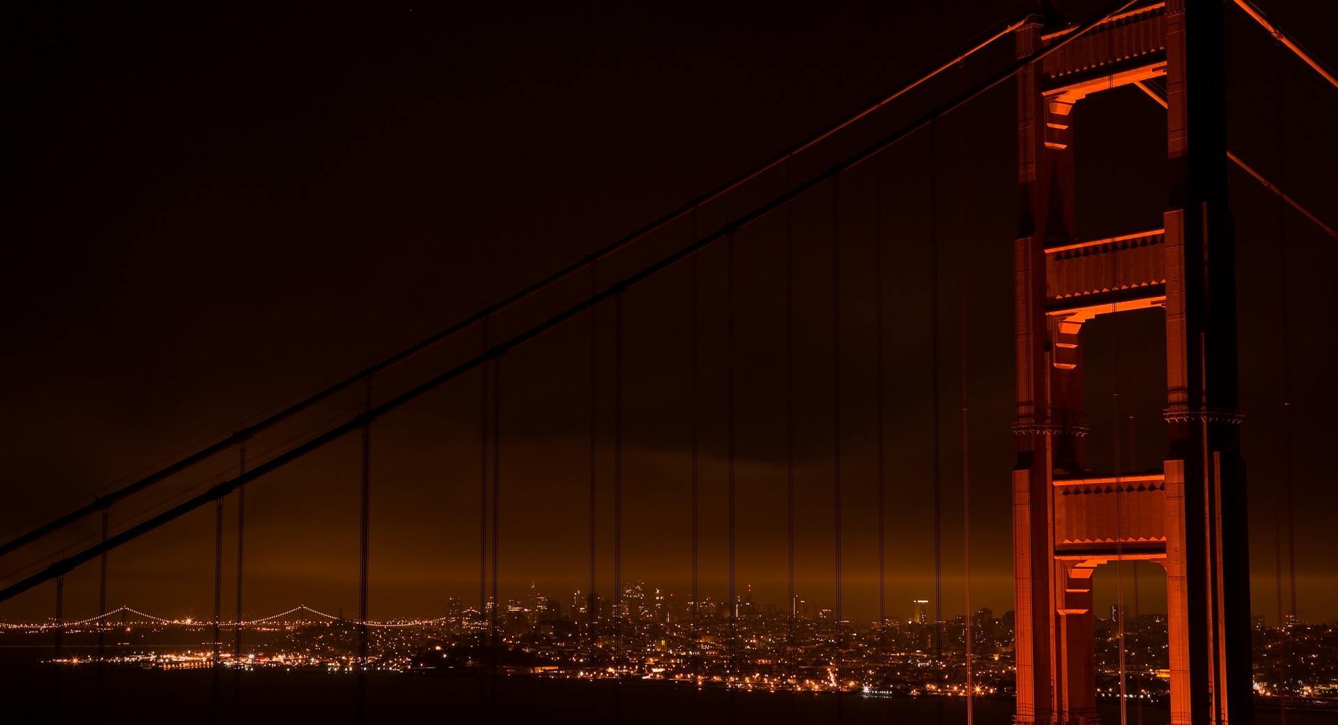 Golden Gate At Night at 1280 x 960 size wallpapers HD quality