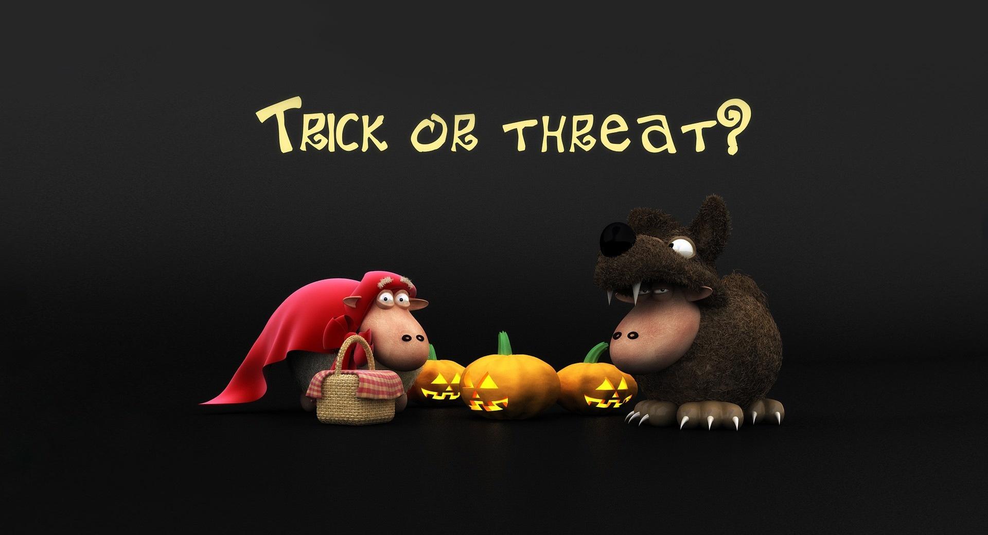 Halloween Sheeps Trick Or Threat Screen at 1152 x 864 size wallpapers HD quality