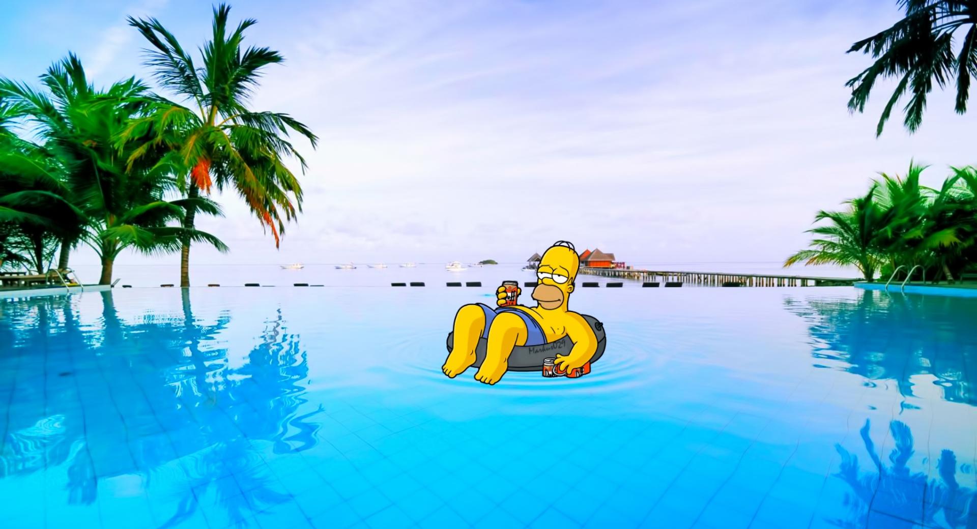Homer Summer at 1024 x 768 size wallpapers HD quality