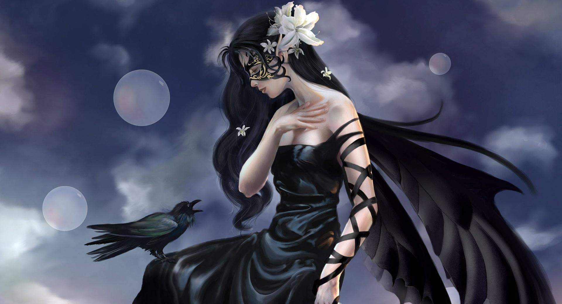 Raven Girl, Art at 1152 x 864 size wallpapers HD quality