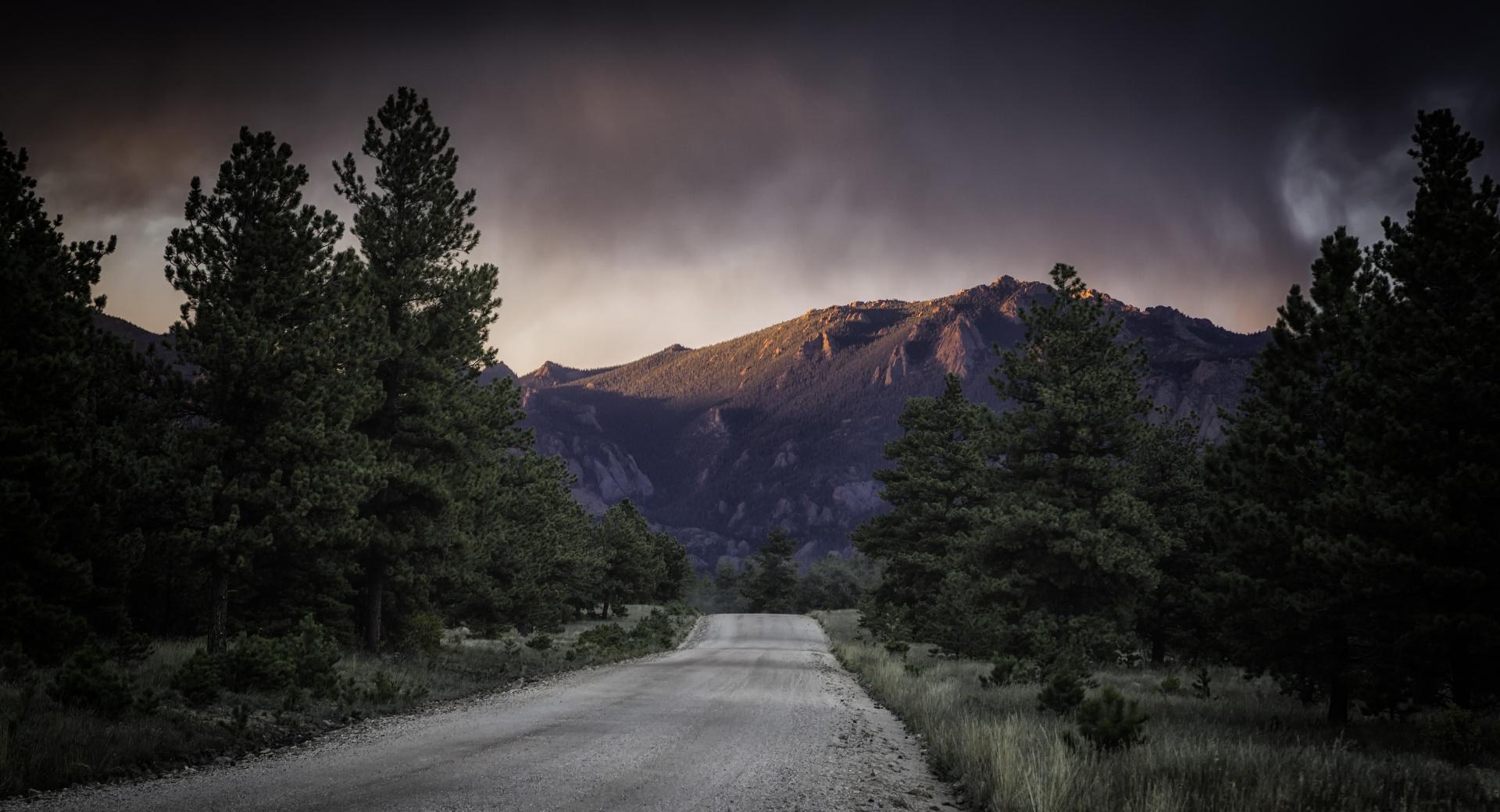 Road To The Mountains, Dark Sky at 640 x 1136 iPhone 5 size wallpapers HD quality