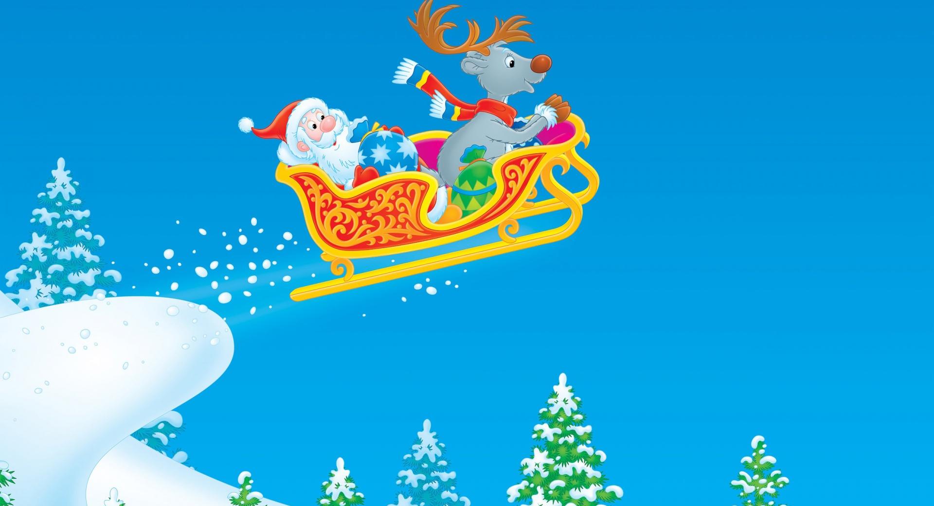 Santa Claus Cartoon at 1024 x 1024 iPad size wallpapers HD quality
