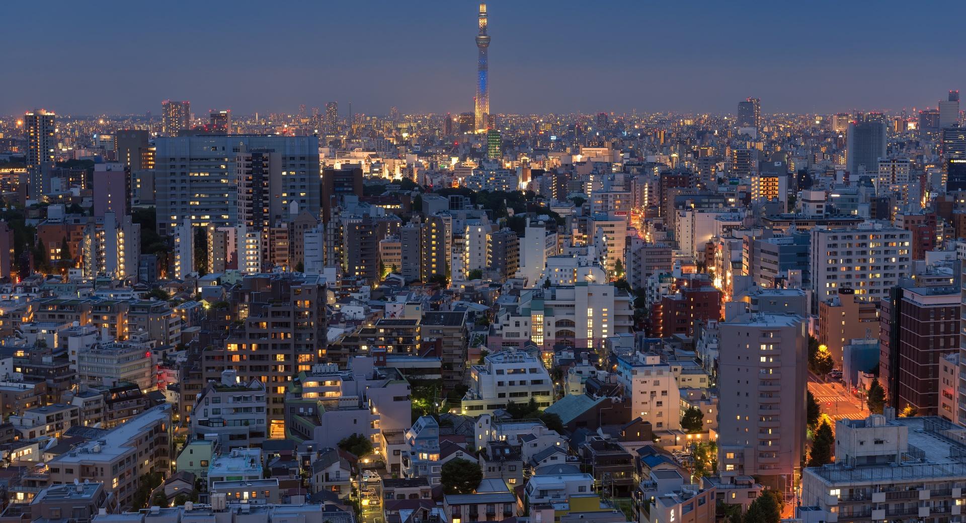 Tokyo City Sunset at 320 x 480 iPhone size wallpapers HD quality