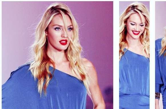Candice Swanepoel In A Blue Dress