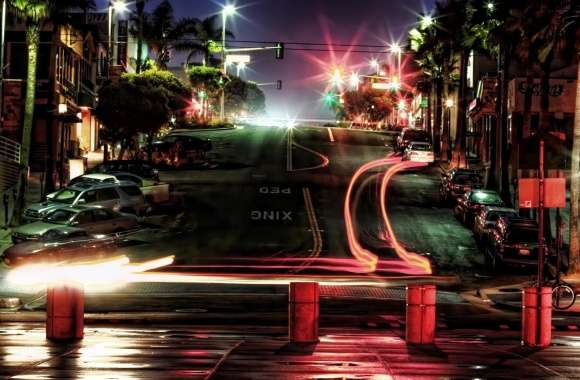Car Lights At Night
