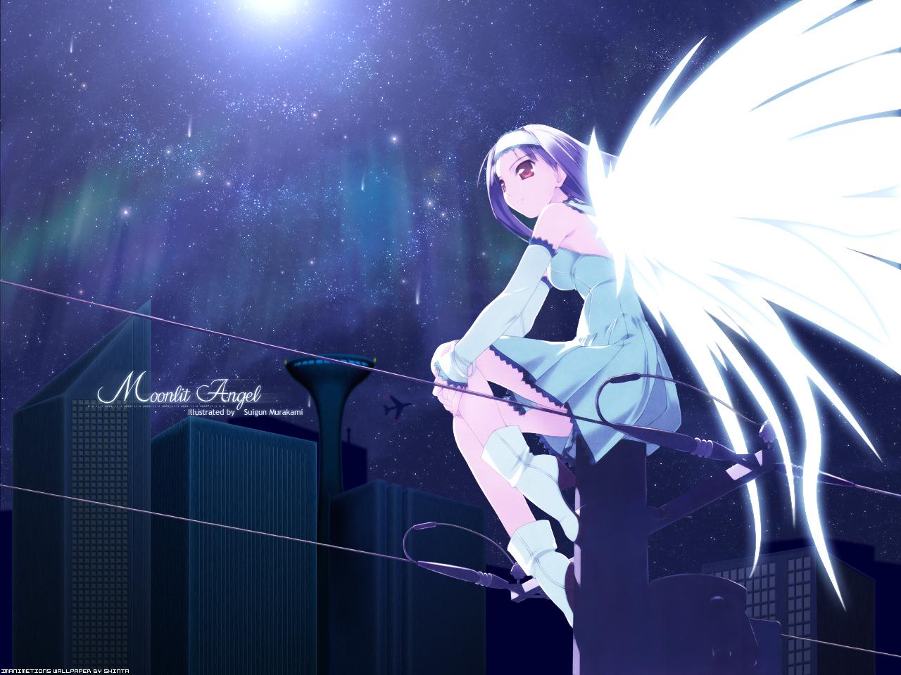 Angel Anime at 640 x 1136 iPhone 5 size wallpapers HD quality