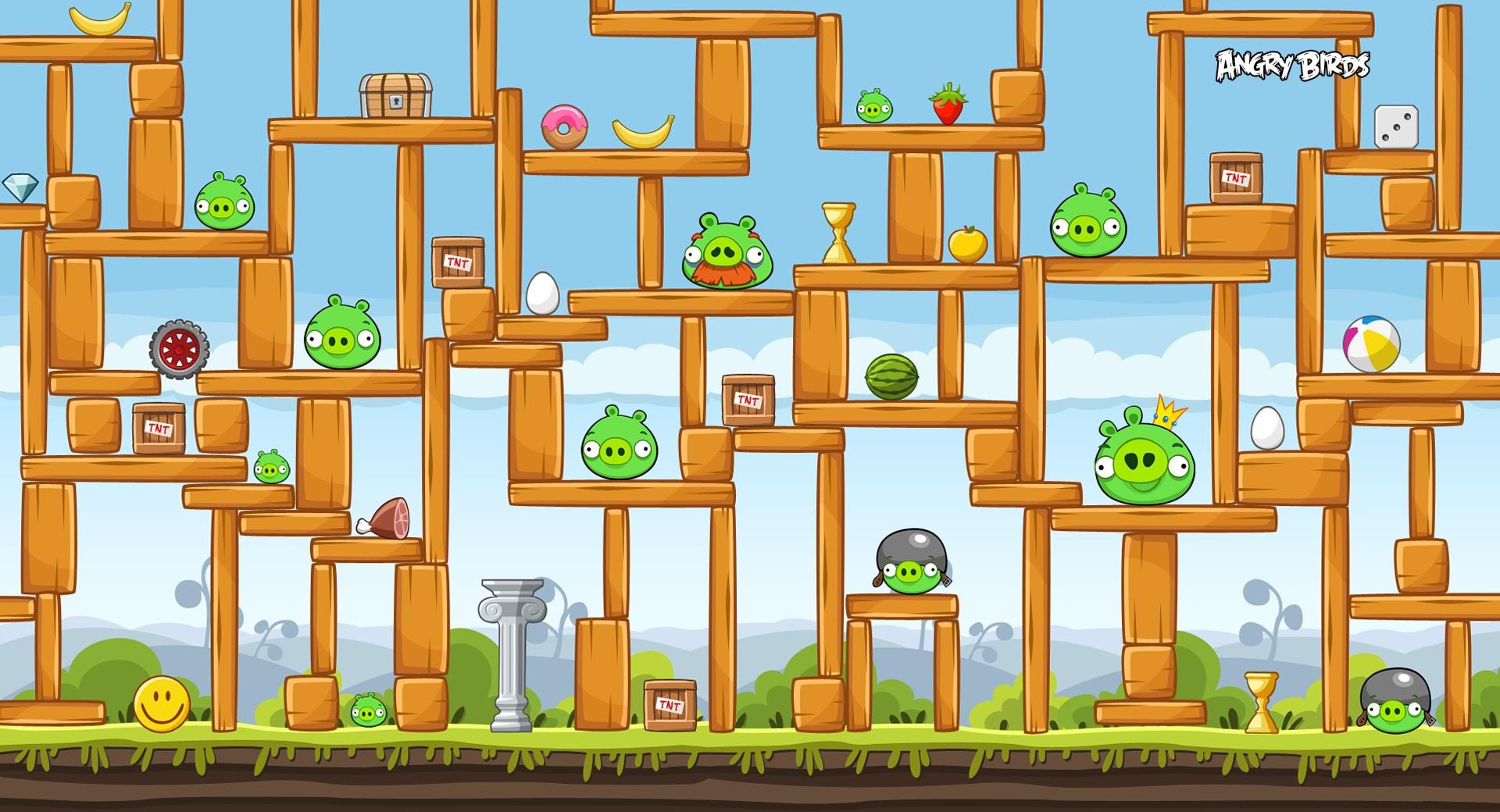 Angry Birds Hard Level at 1024 x 768 size wallpapers HD quality
