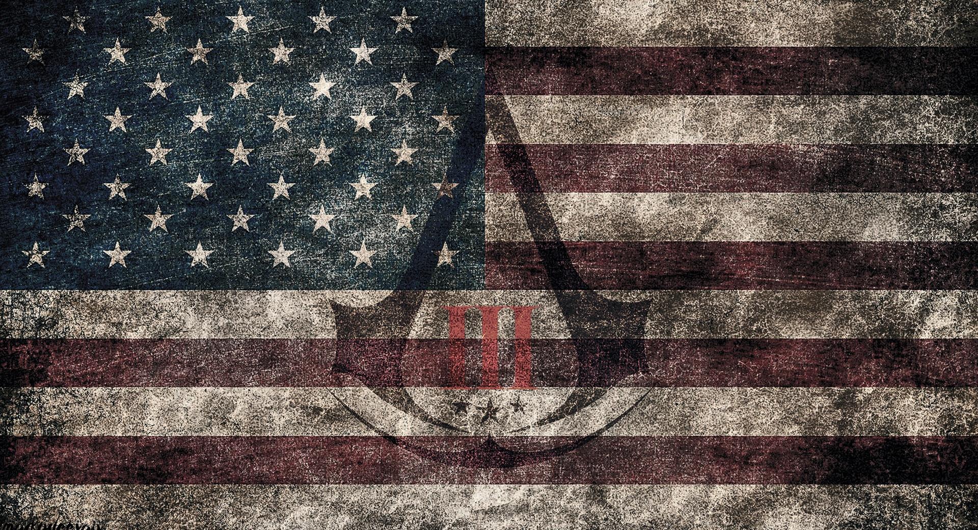 Assassins Creed III - American Eroded Flag at 1024 x 768 size wallpapers HD quality