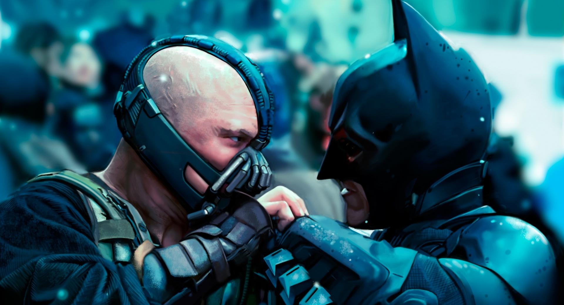 Batman vs Bane at 320 x 480 iPhone size wallpapers HD quality