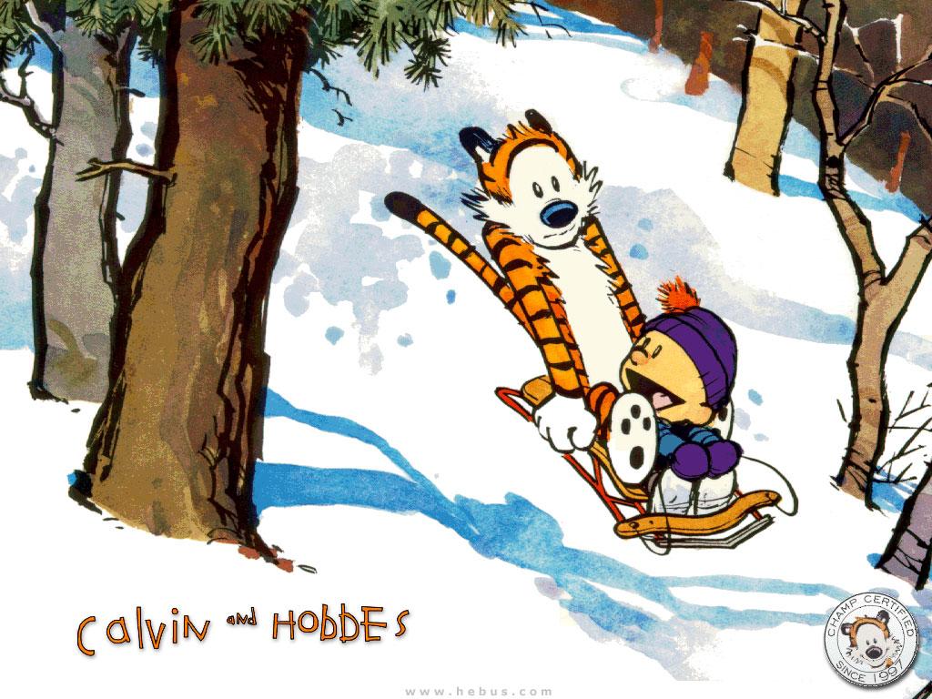 Calvin and Hobbes at 1024 x 768 size wallpapers HD quality