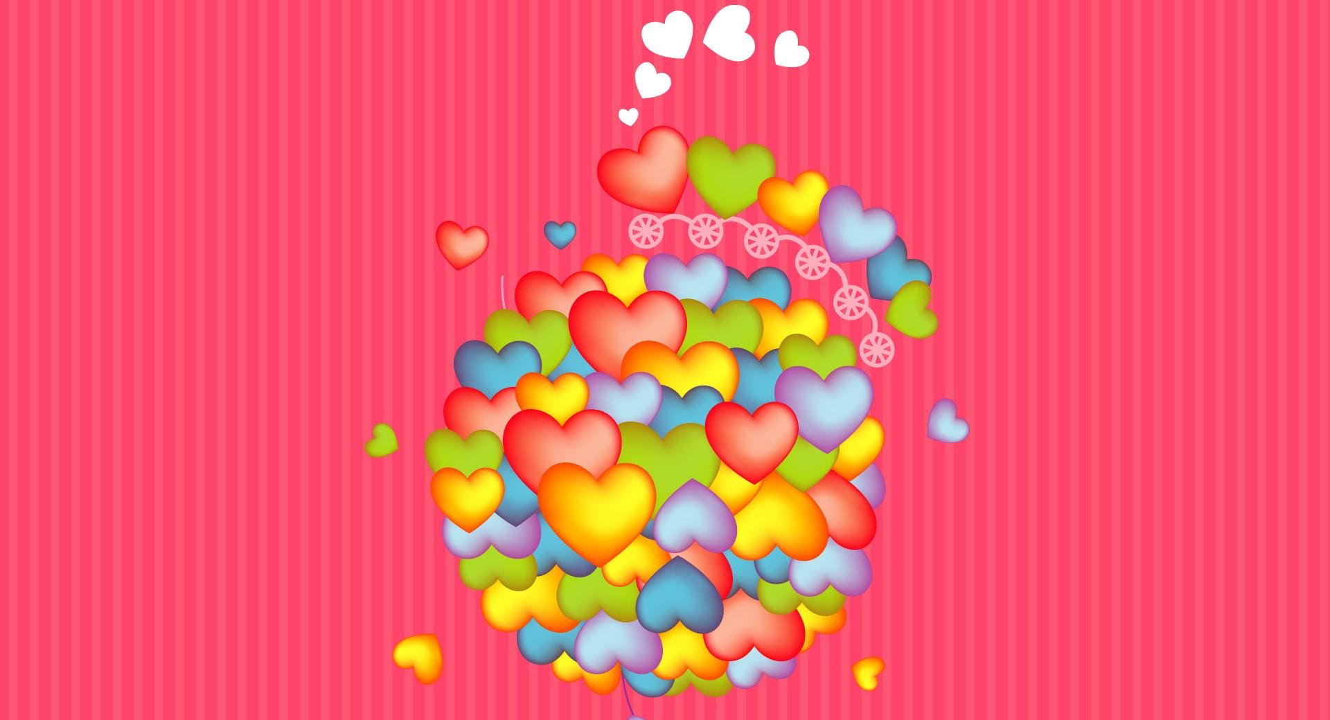 Colorful Hearts For Valentine at 750 x 1334 iPhone 6 size wallpapers HD quality