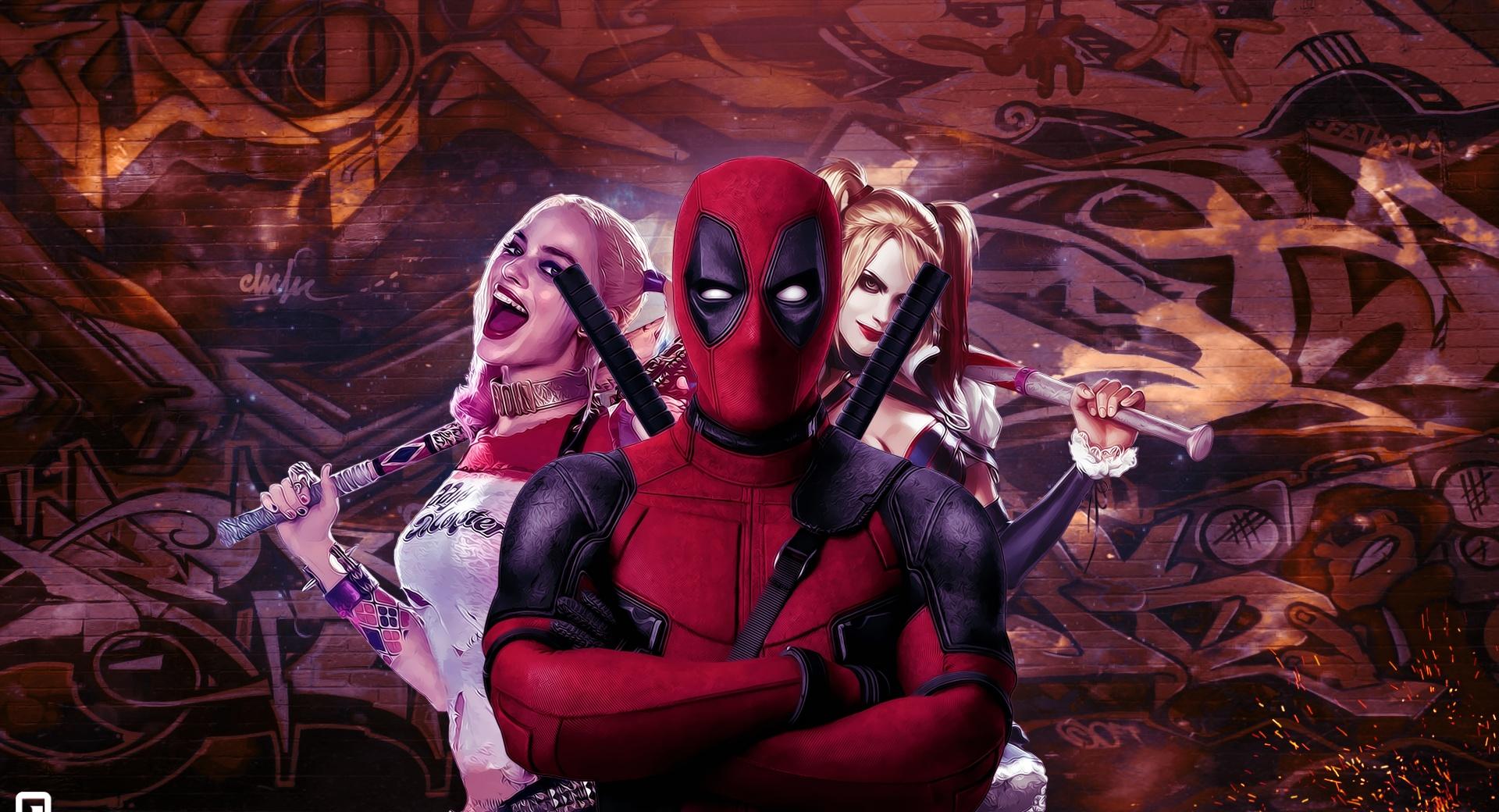 Deadpool and Harley Quinn at 1280 x 960 size wallpapers HD quality