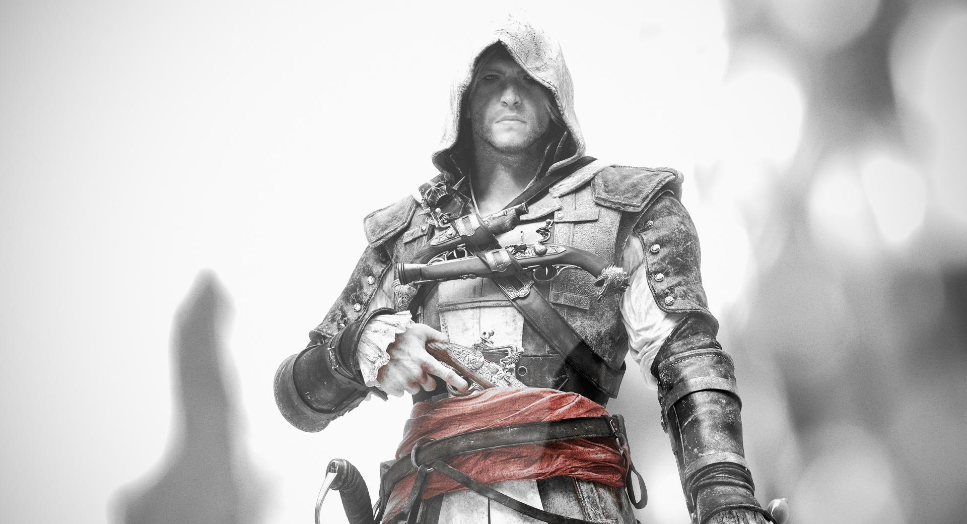 Edward Kenway BW Enhanced at 640 x 1136 iPhone 5 size wallpapers HD quality