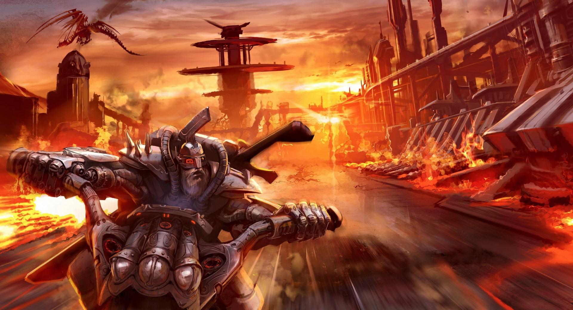 Fantasy Biker at 320 x 480 iPhone size wallpapers HD quality