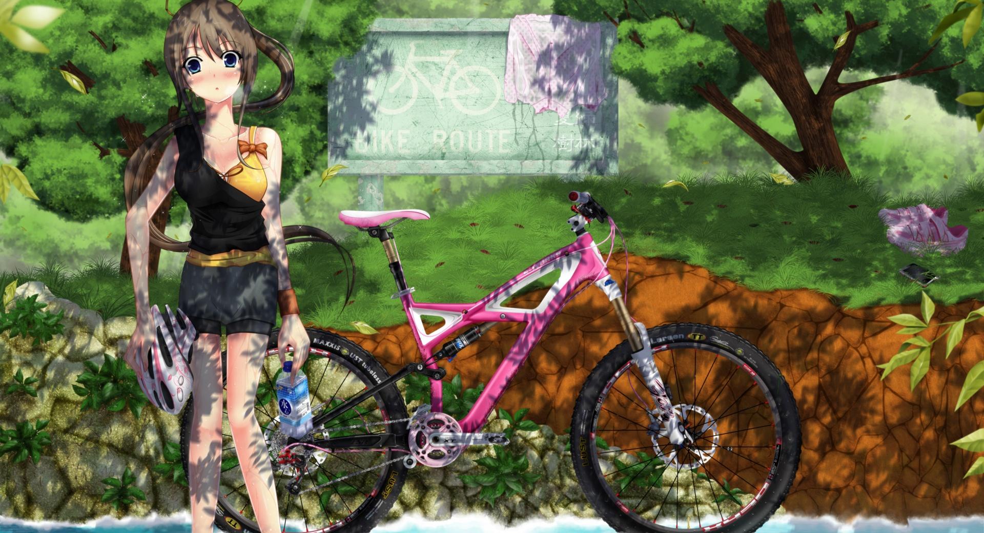 Girl With Bicycle at 1280 x 960 size wallpapers HD quality