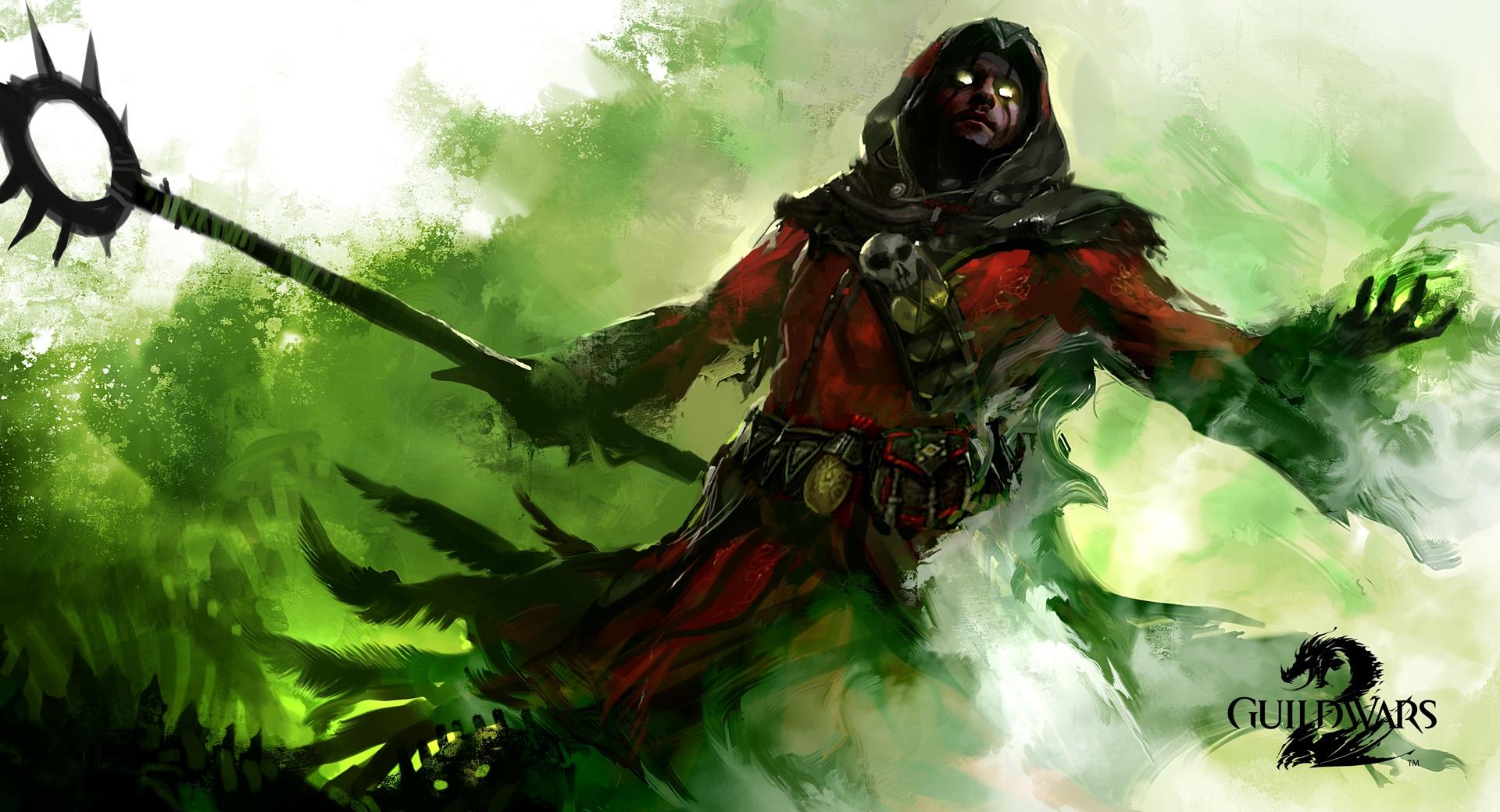 Guild Wars 2 Human Necromancer at 640 x 960 iPhone 4 size wallpapers HD quality