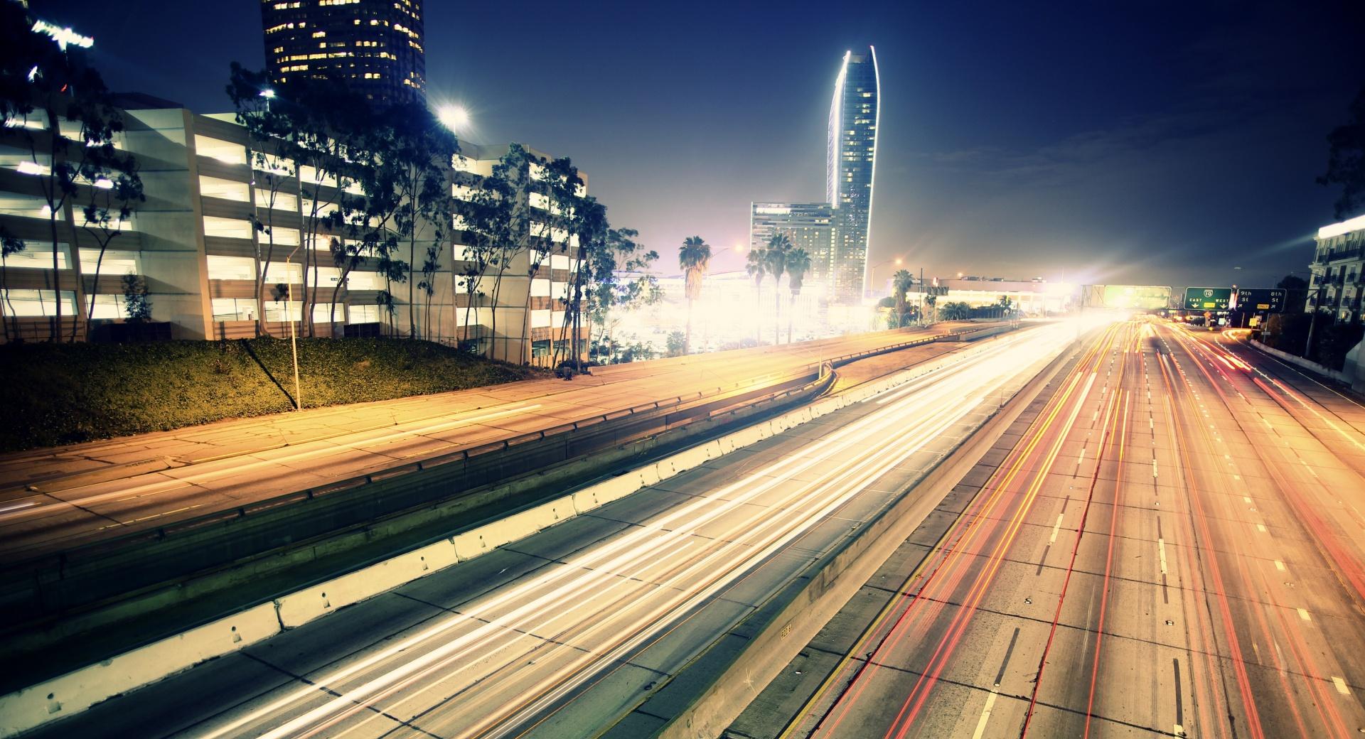 Highway Night Traffic at 640 x 1136 iPhone 5 size wallpapers HD quality