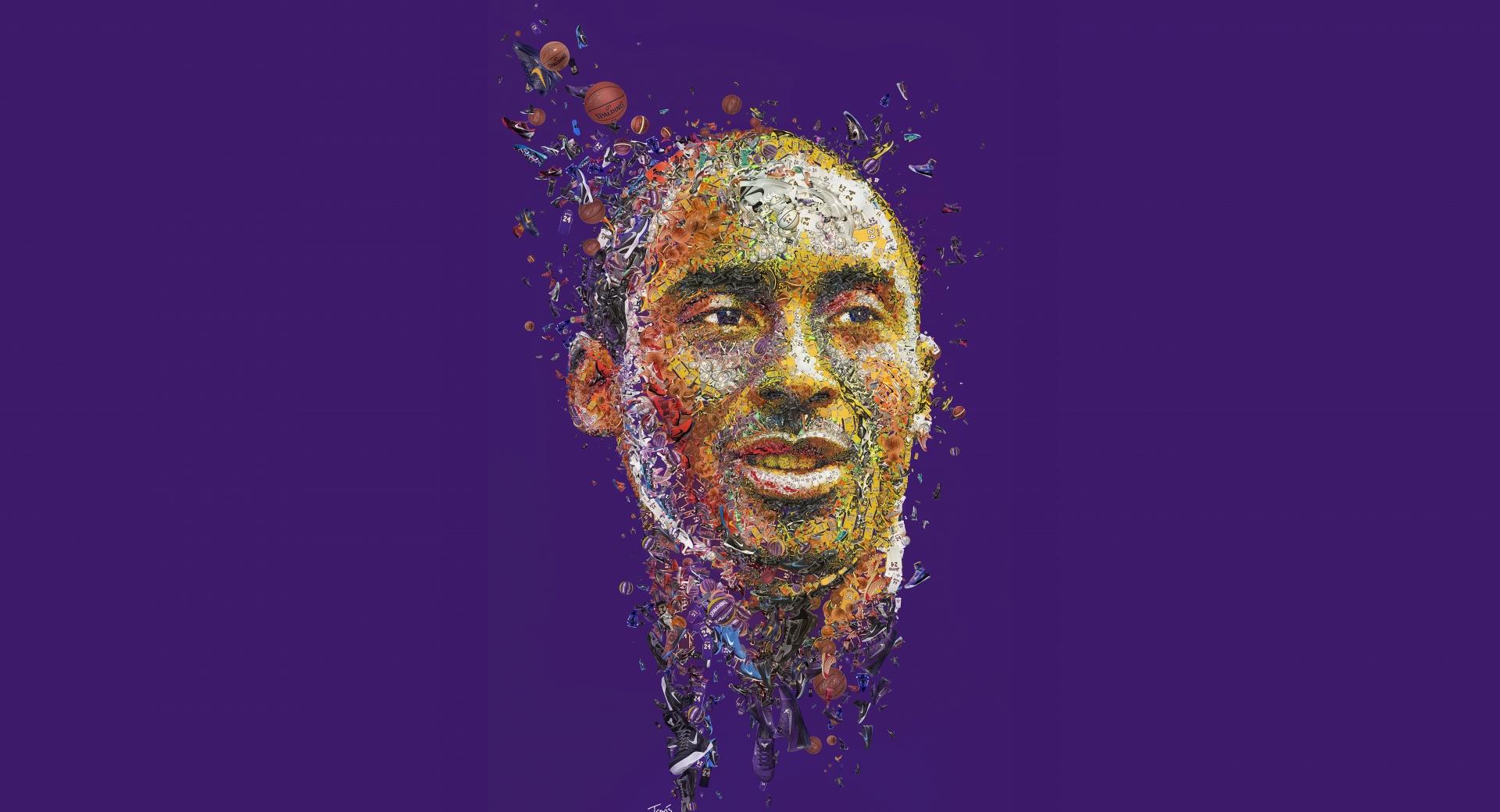 Kobe Bryant Portrait at 320 x 480 iPhone size wallpapers HD quality