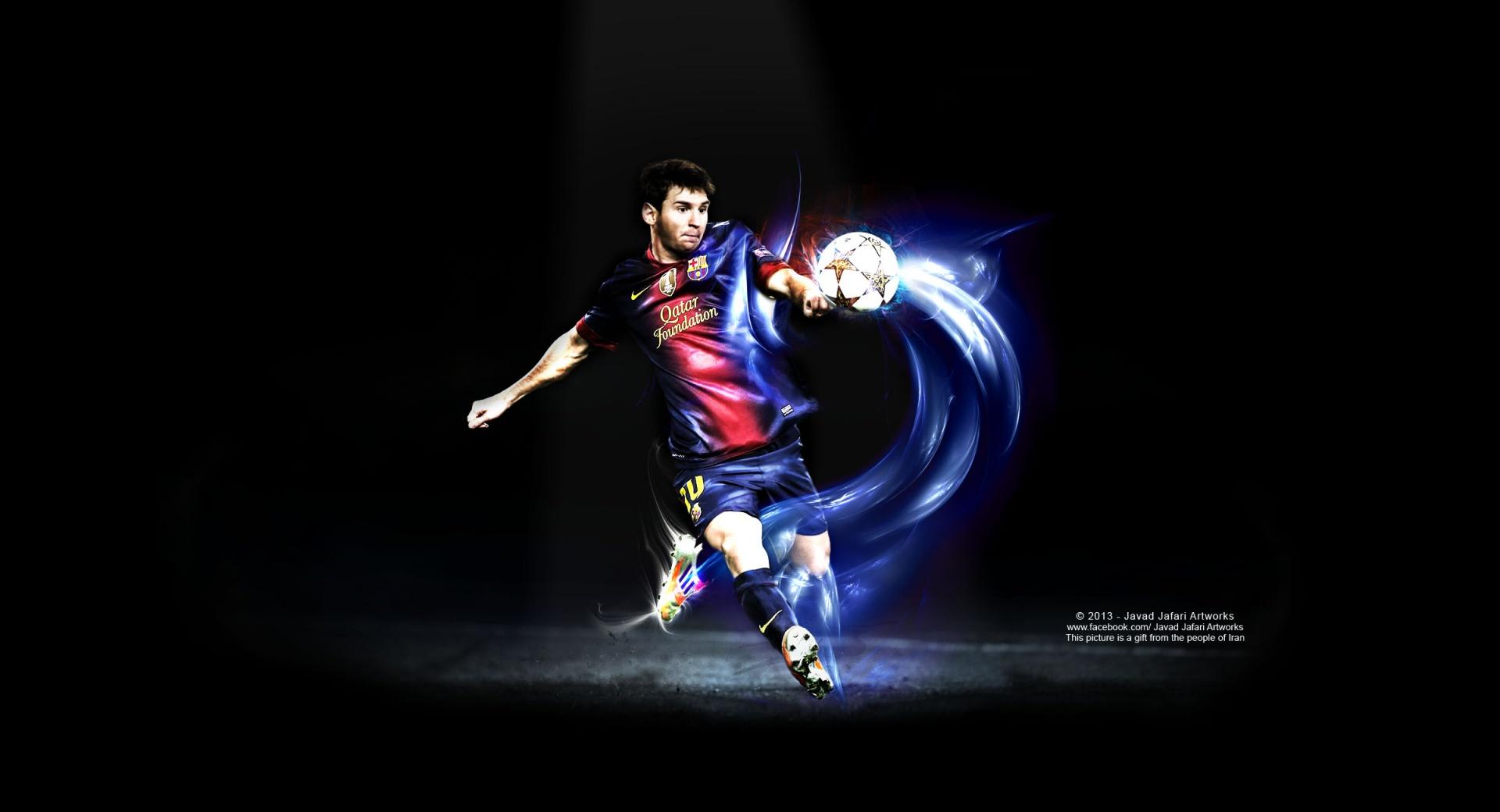Messi Kick at 320 x 480 iPhone size wallpapers HD quality
