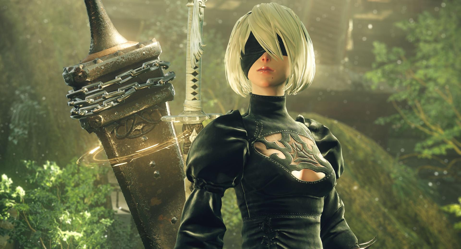 Nier Automata 2B at 320 x 480 iPhone size wallpapers HD quality