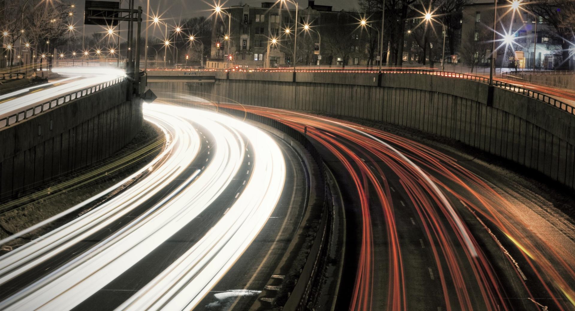Night Highway  Long Exposure at 320 x 480 iPhone size wallpapers HD quality