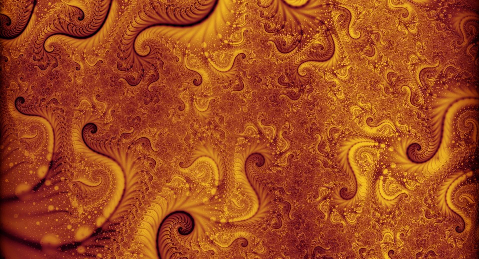 Orange Fractal at 320 x 480 iPhone size wallpapers HD quality
