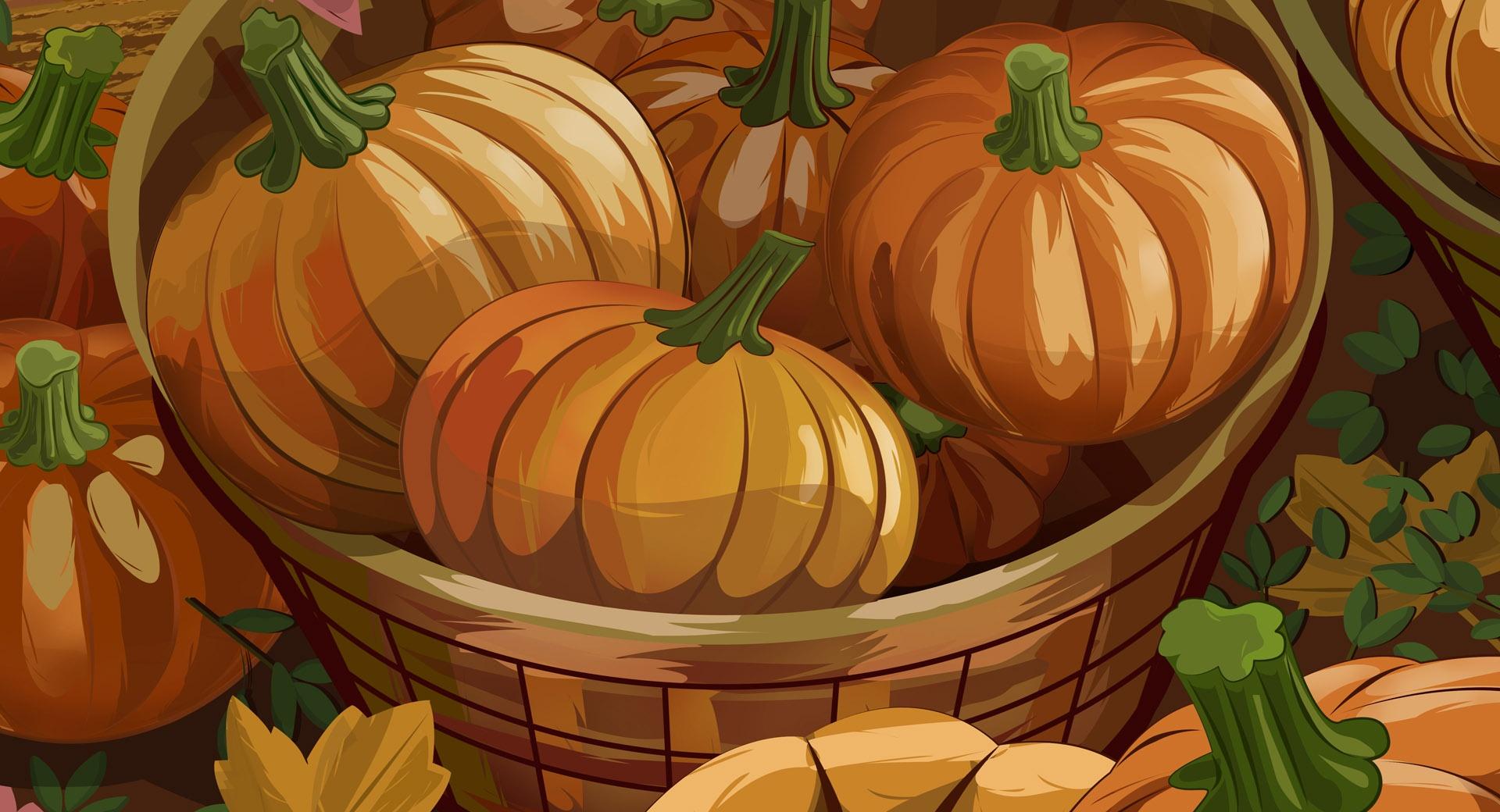 Orange Pumpkins Halloween Autumn at 1024 x 1024 iPad size wallpapers HD quality