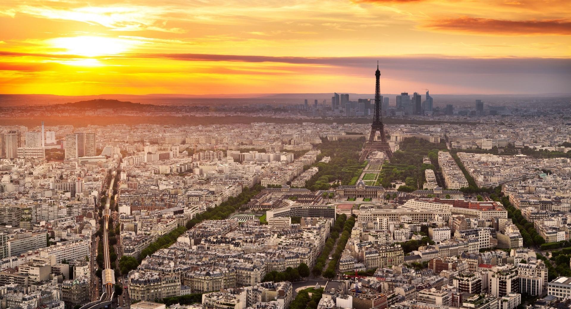 Paris Panorama Sunset wallpapers HD quality