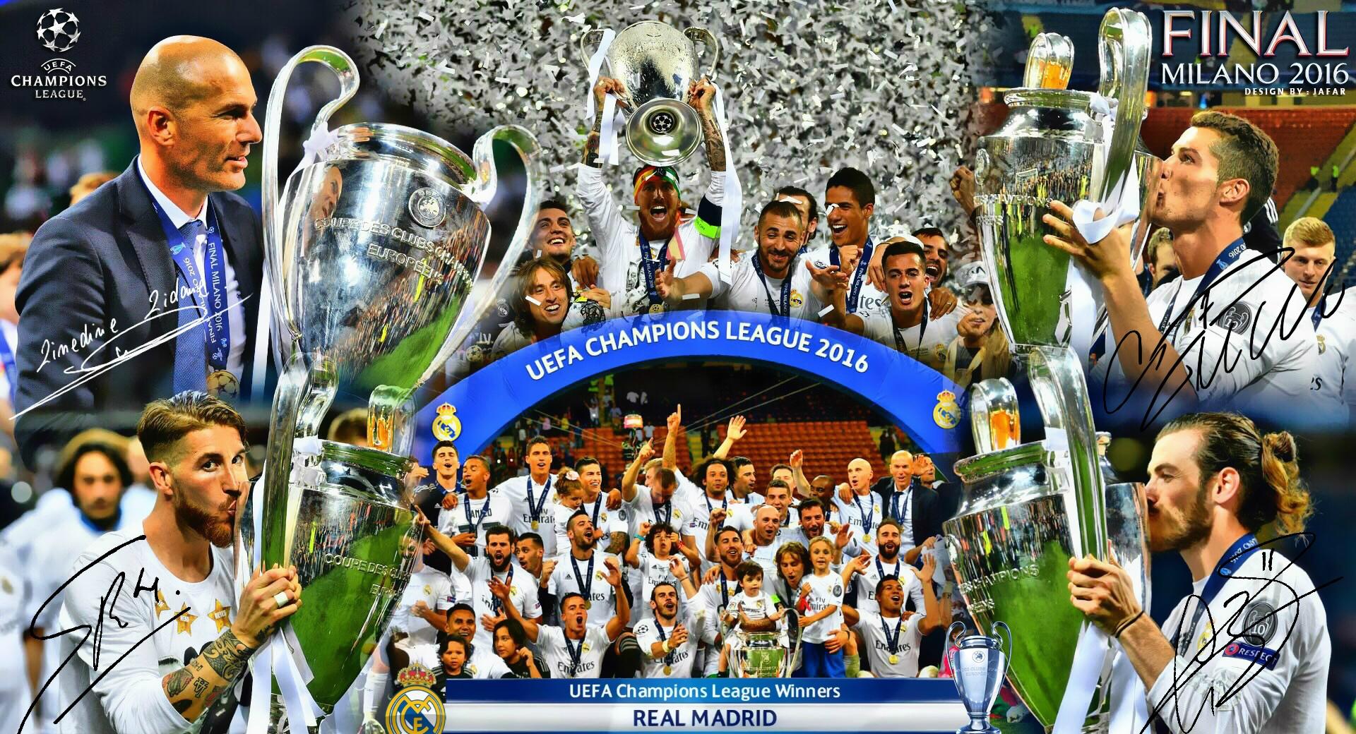 REAL MADRID CHAMPIONS LEAGUE WINNERS 2016 wallpapers HD quality