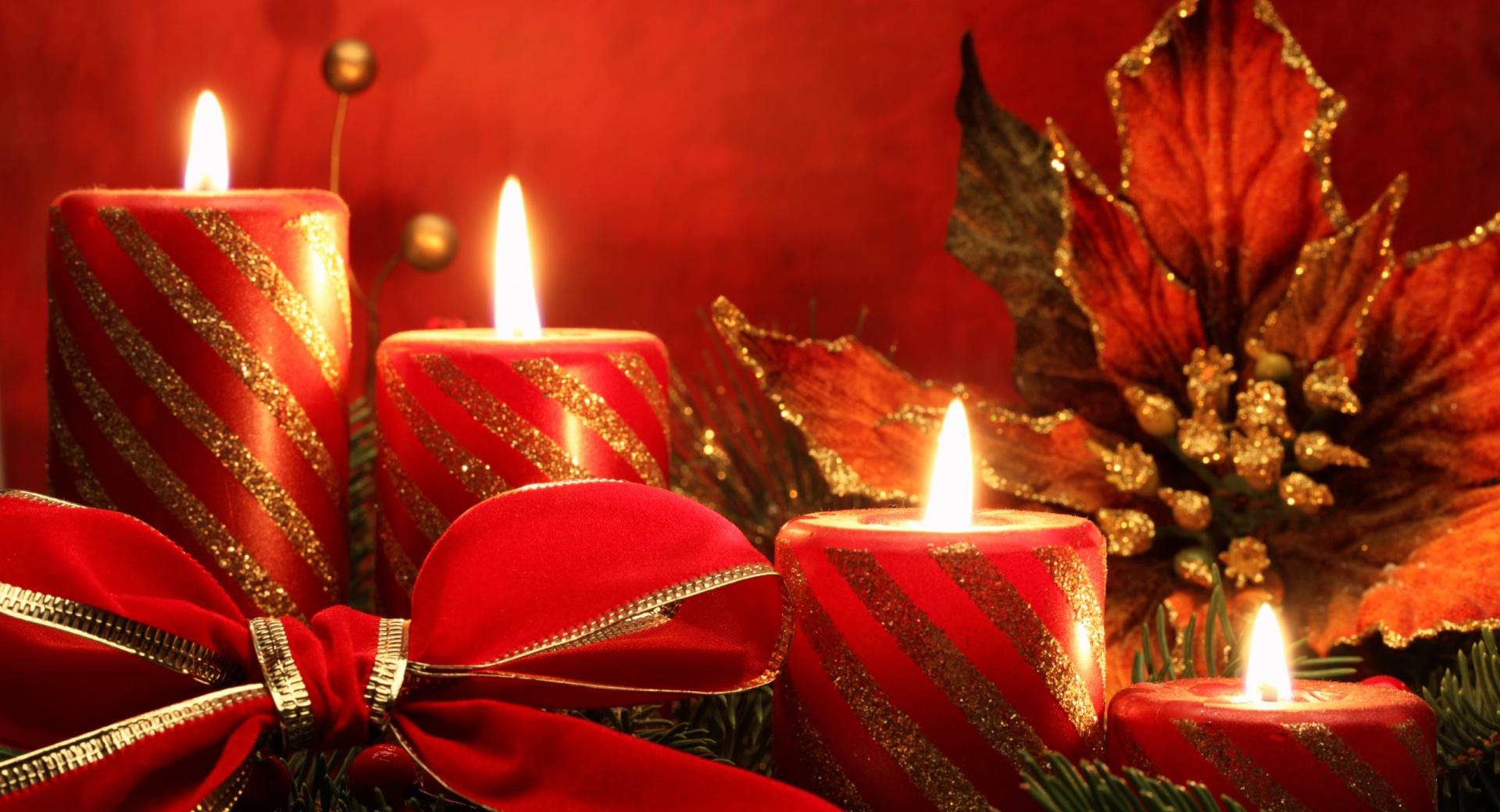 Red Candles And Ribbon at 640 x 960 iPhone 4 size wallpapers HD quality