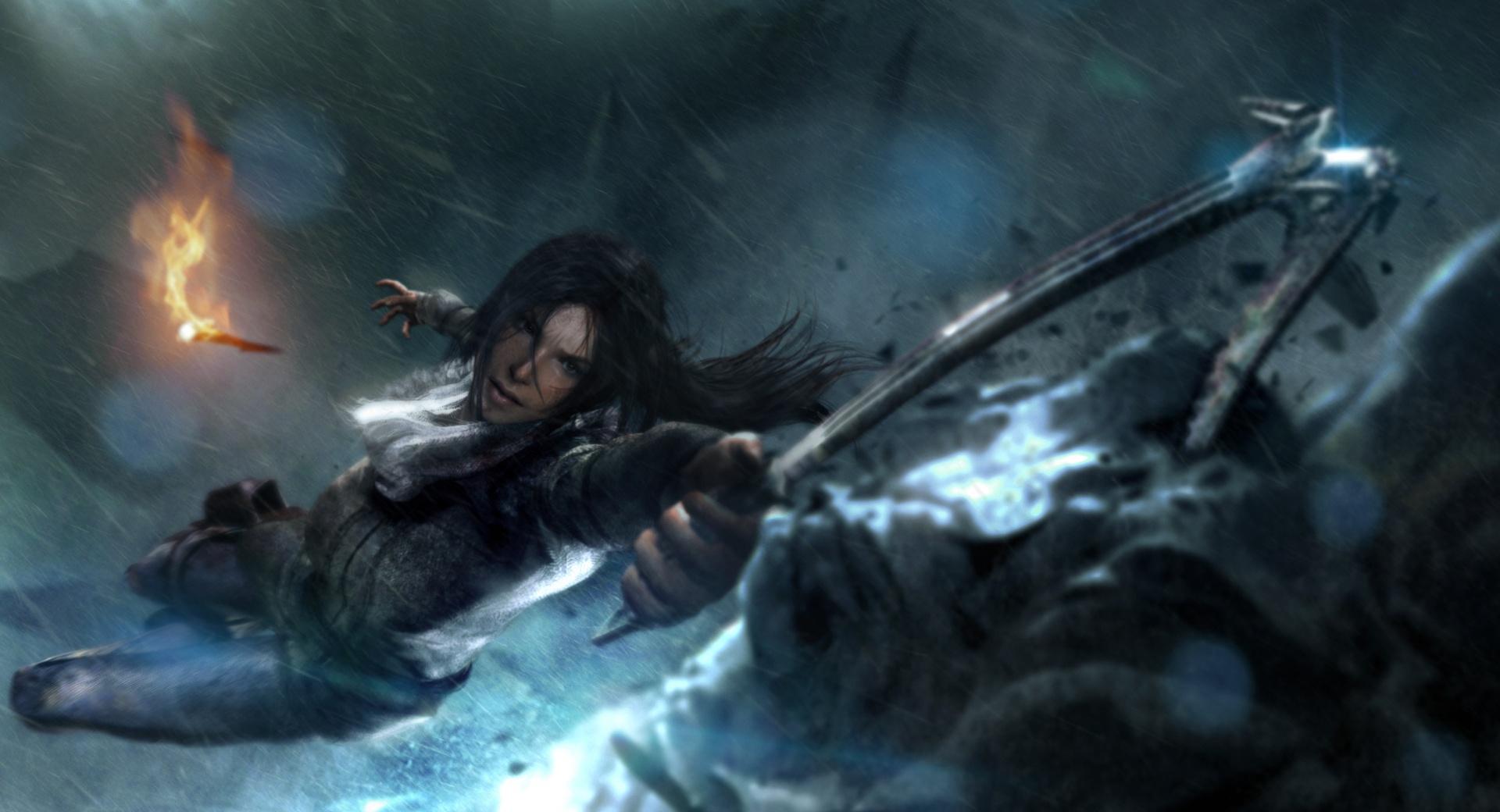 Rise Of The Tomb Raider Lara Croft Climbing Axe at 640 x 960 iPhone 4 size wallpapers HD quality