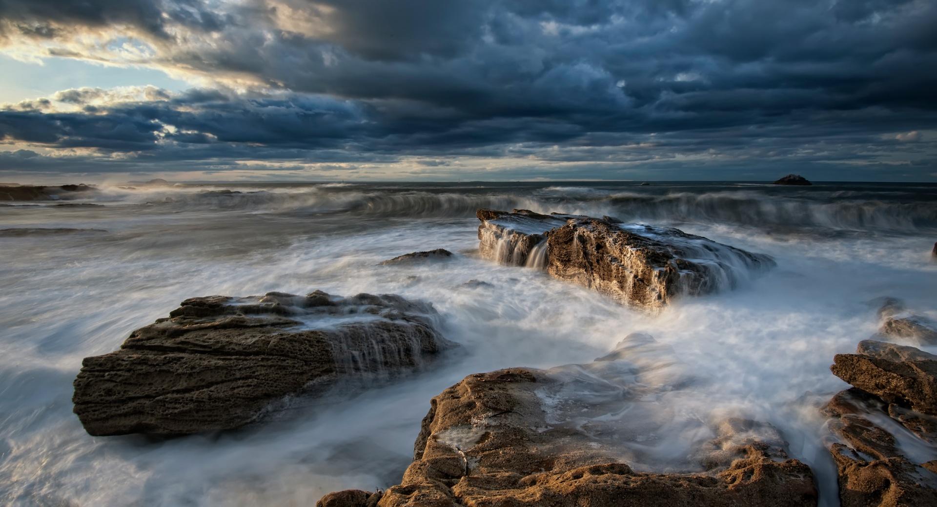 Rocky Seascape at 1536 x 864 HD size wallpapers HD quality