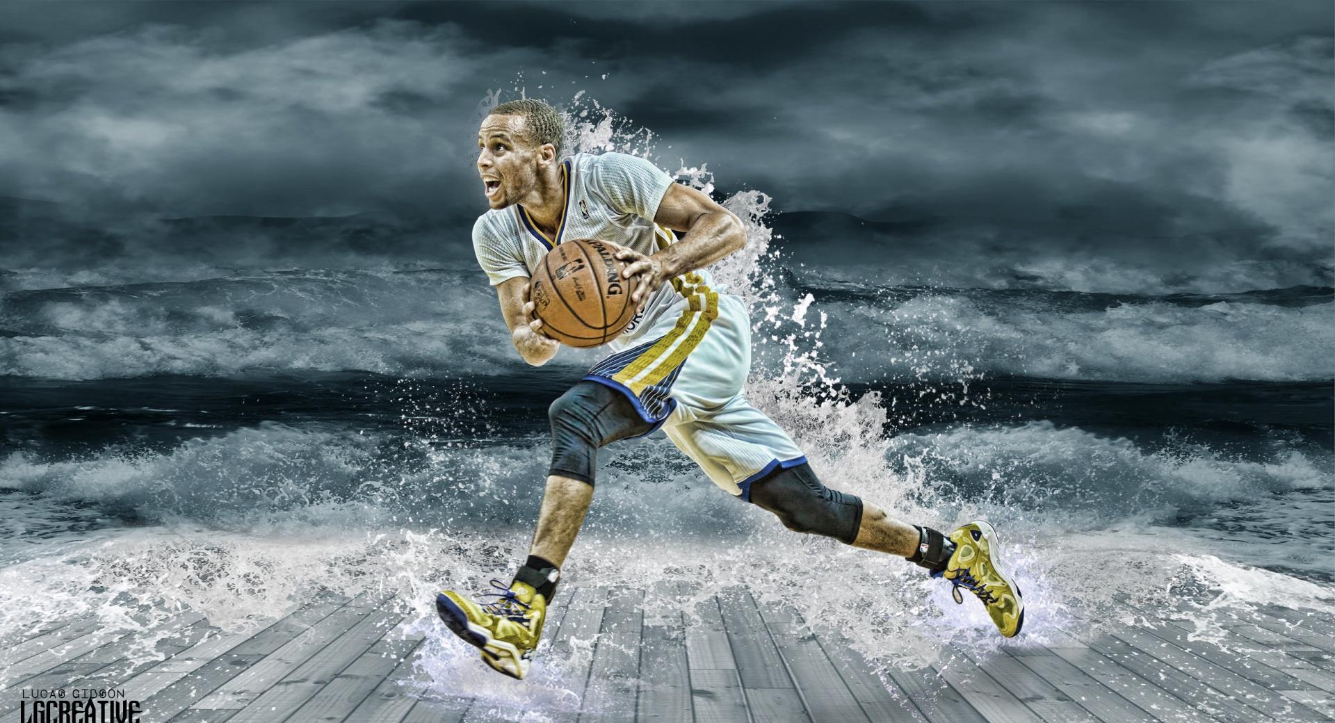Stephen Curry Splash at 1334 x 750 iPhone 7 size wallpapers HD quality