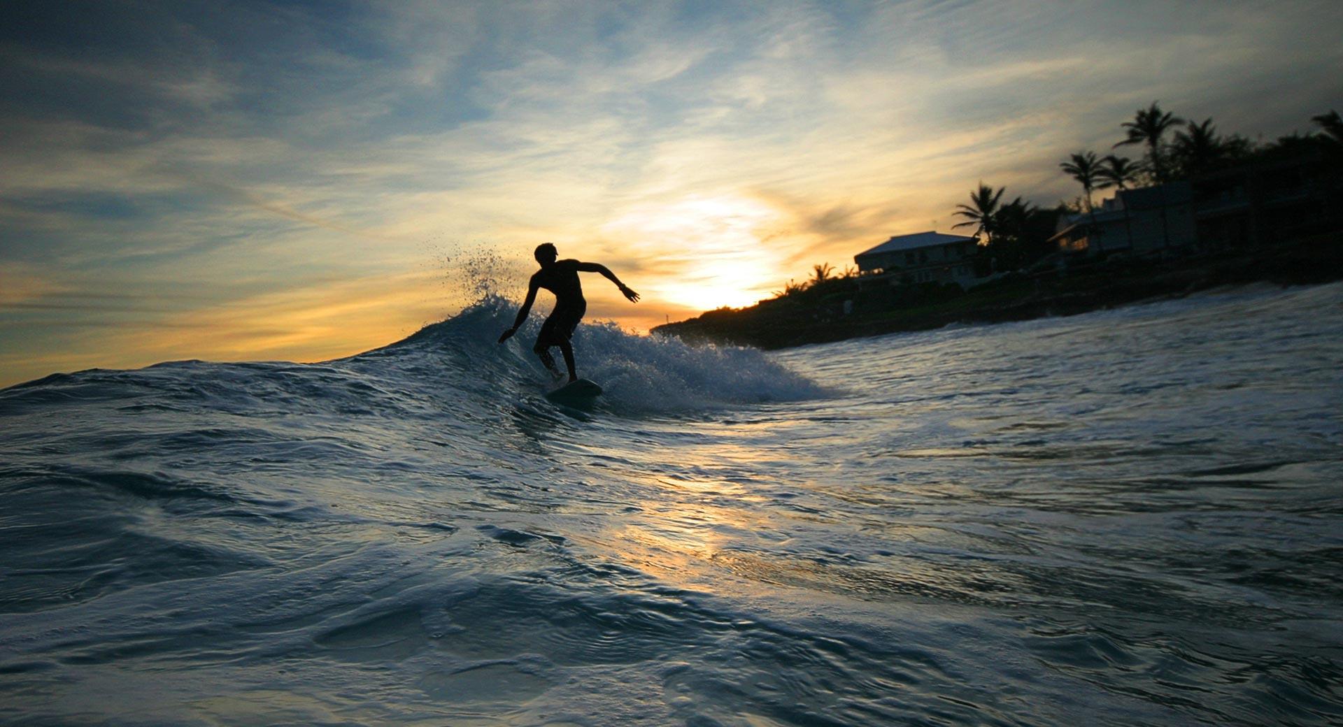 Surfer Silhouette at 320 x 480 iPhone size wallpapers HD quality