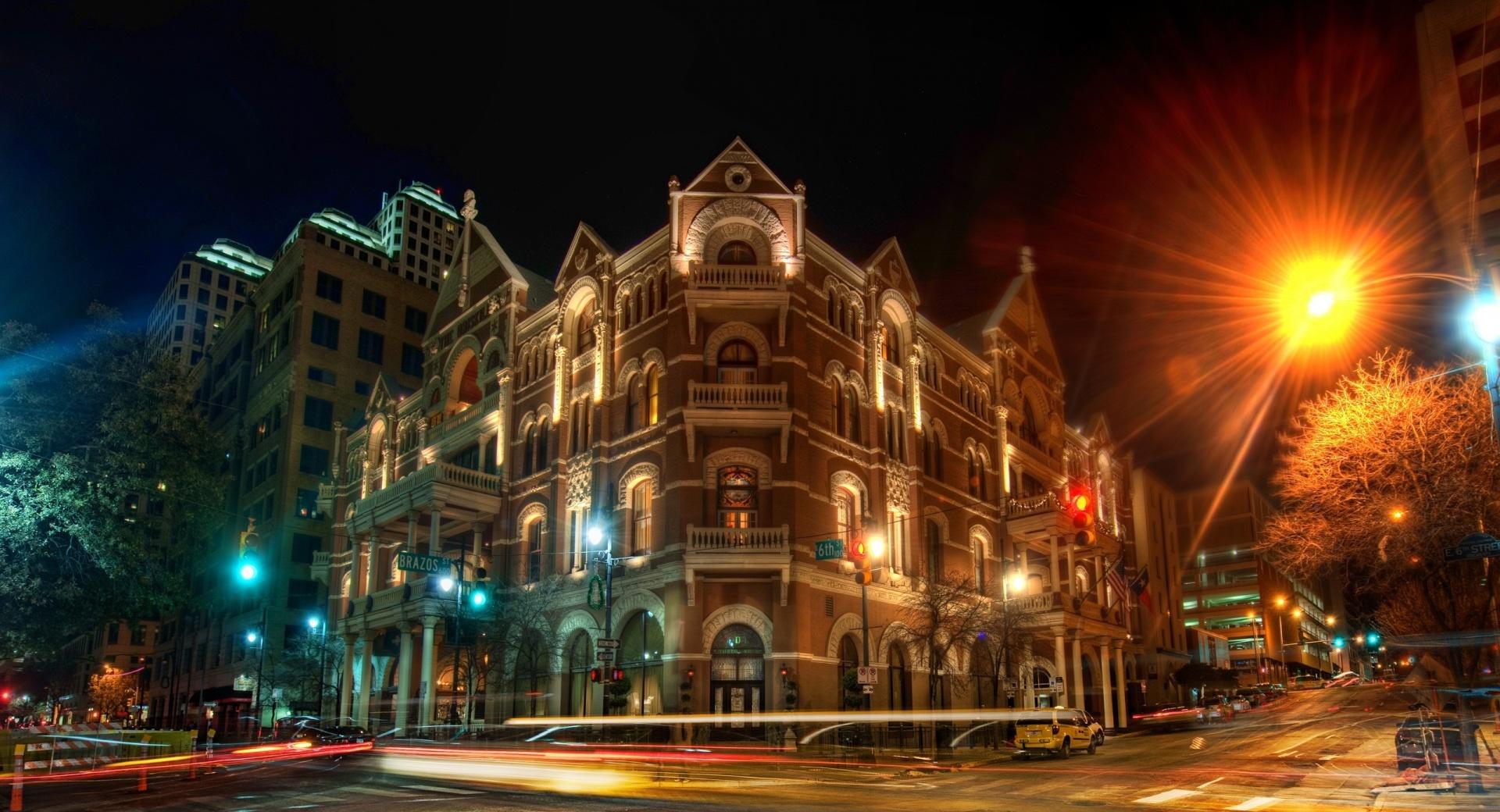 The Driskill Hotel at Night wallpapers HD quality