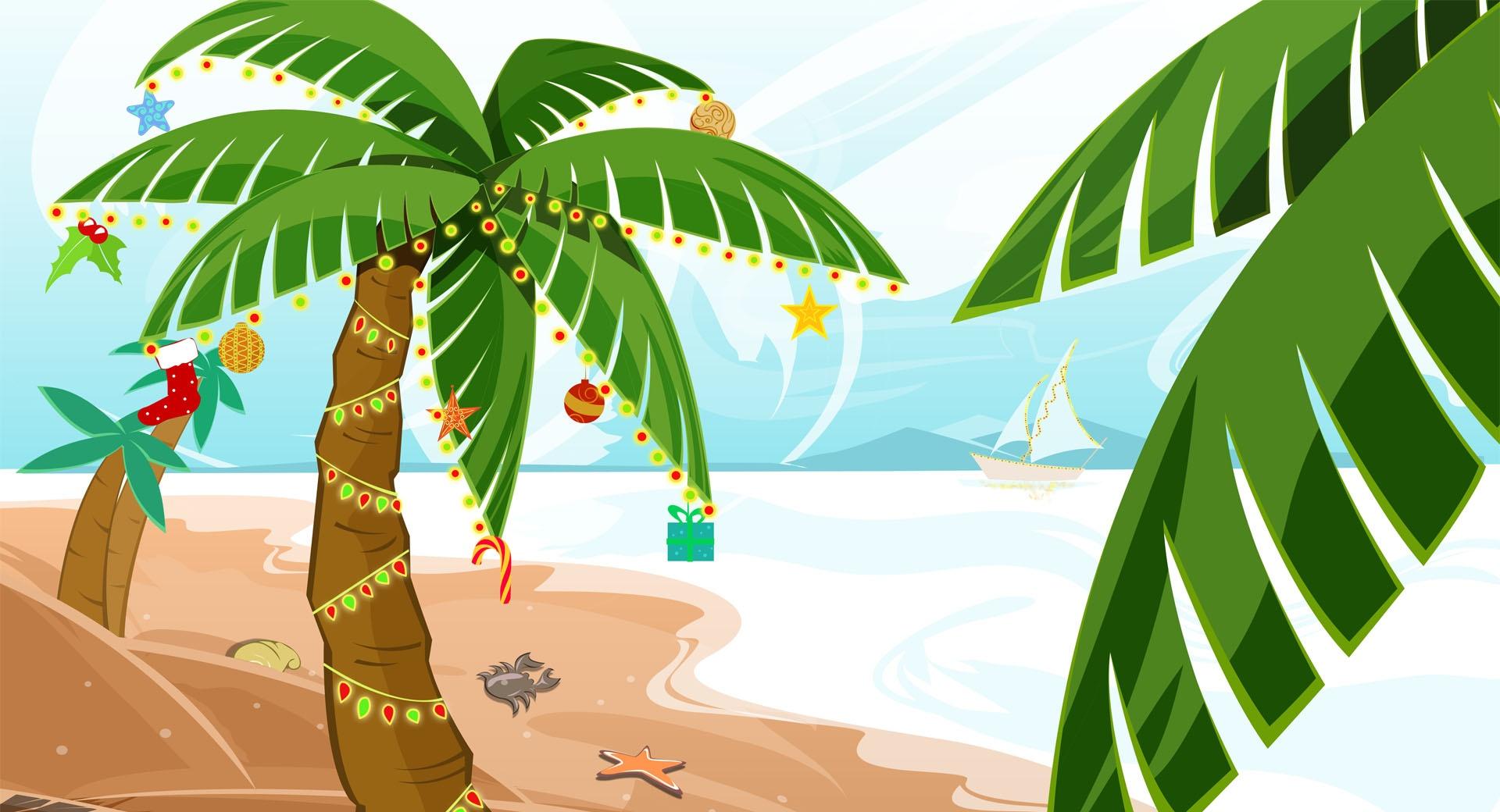 Tropical Christmas at 320 x 480 iPhone size wallpapers HD quality